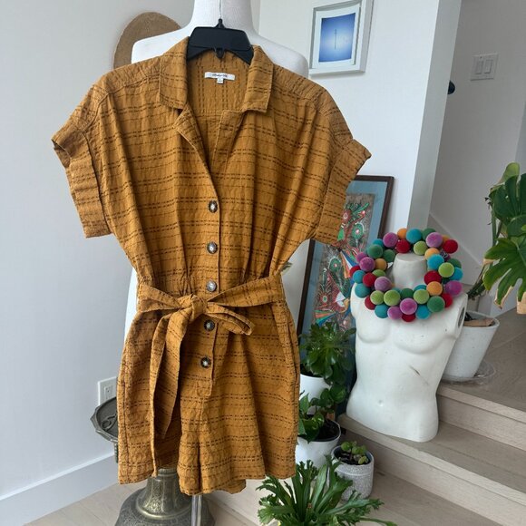 Madewell Tan Button-Front Jumpsuit - Picture 2 of 16